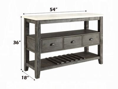 Merel 54" Wide Marble Top 3 Drawer Buffet