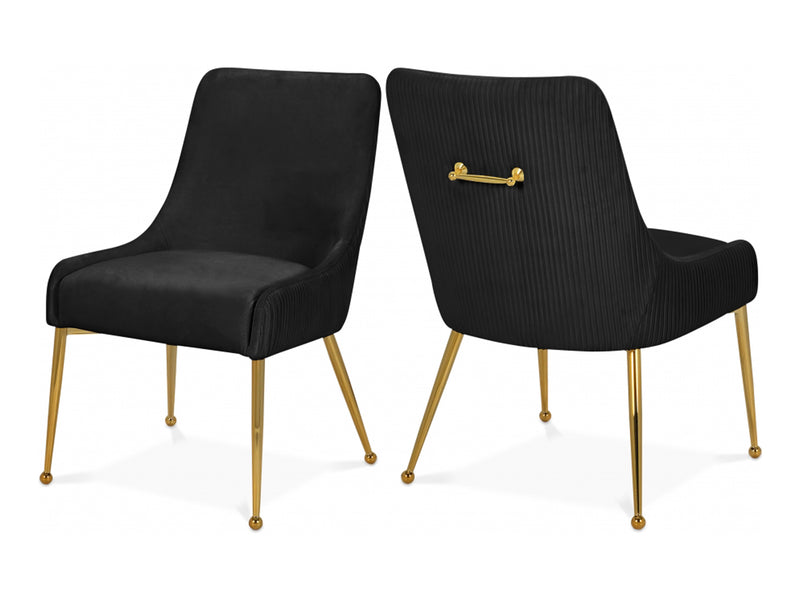 Ace 24" Wide Gold Leg Dining Chair (Set of 2)