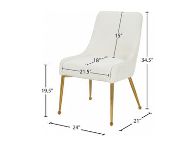 Ace 24" Wide Gold Leg Dining Chair (Set of 2)