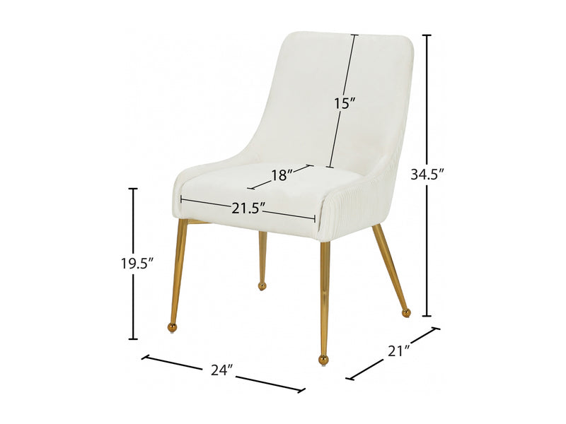 Ace 24" Wide Gold Leg Dining Chair (Set of 2)