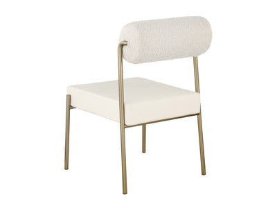 Carly 20" Wide Boucle Fabric & Faux Leather Dining Chair (Set of 2)