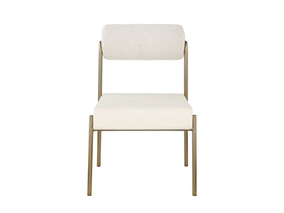 Carly 20" Wide Boucle Fabric & Faux Leather Dining Chair (Set of 2)