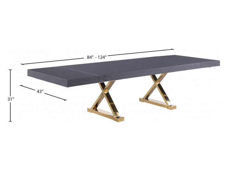 Excel 124" / 84" Wide Extendable 12 Person Dining Table