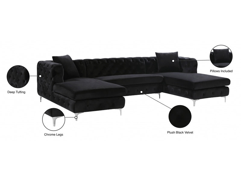 Gail 127" Wide U Sectional