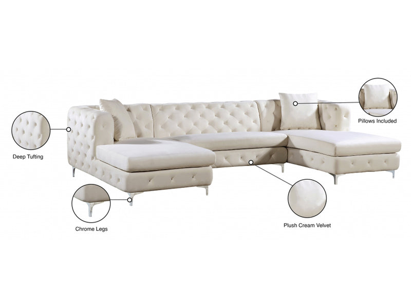 Gail 127" Wide U Sectional