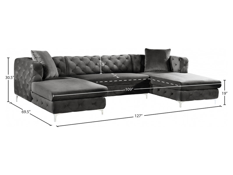 Gail 127" Wide U Sectional