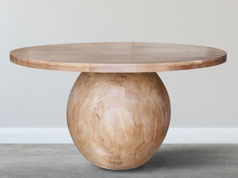 Halton 52" Wide Acacia Wood Round Dining Table