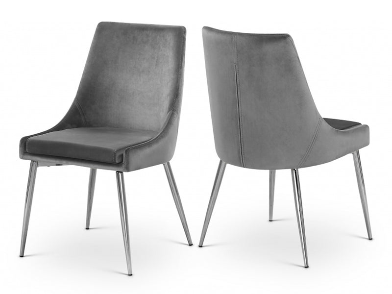 Karina 19.5" Wide Silver Leg Dining Chair (Set of 2)