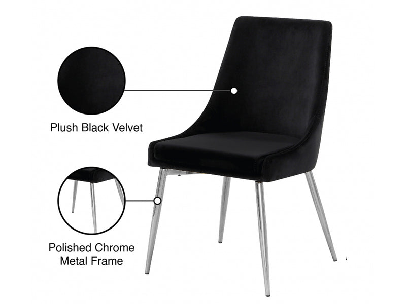 Karina 19.5" Wide Silver Leg Dining Chair (Set of 2)