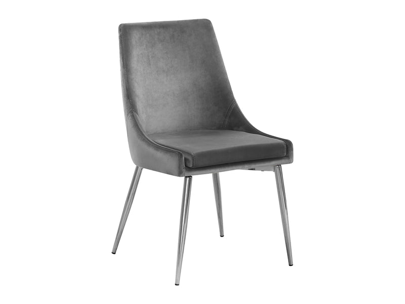 Karina 19.5" Wide Silver Leg Dining Chair (Set of 2)