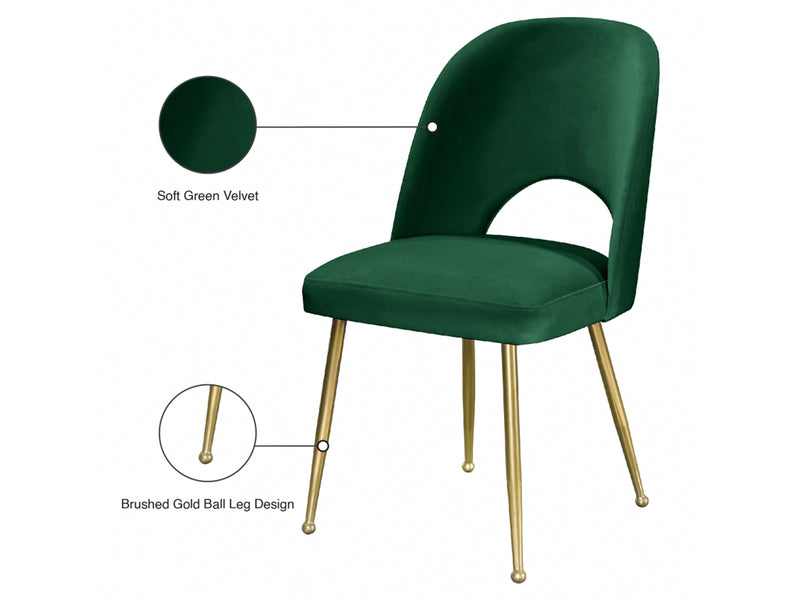 Logan 20" Wide Velvet Dining Chair (Set of 2)