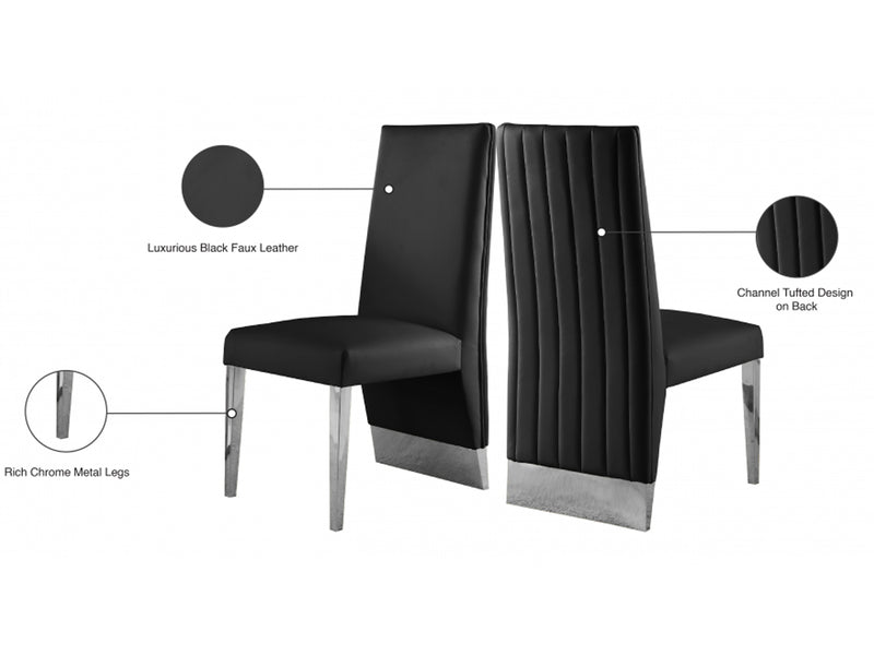 Porsha 19.5" Wide Faux Leather Dining Chair (Set of 2)