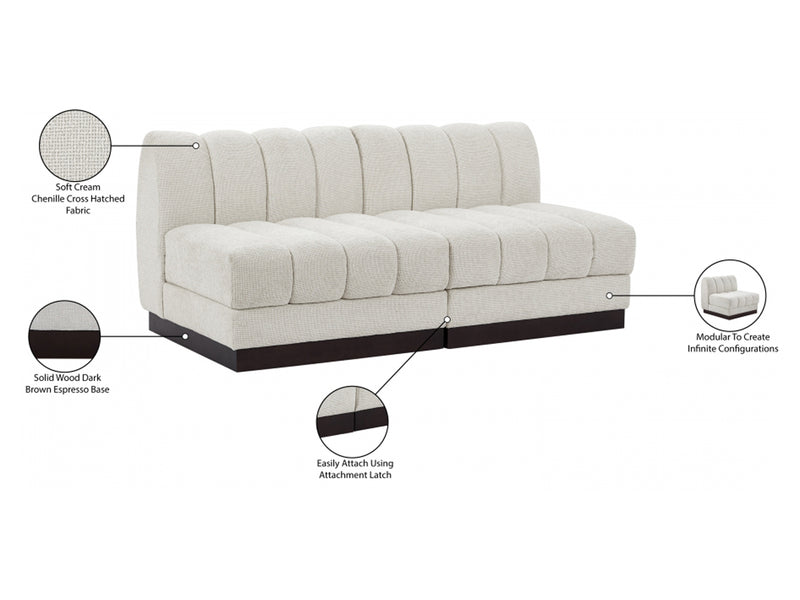 Quinn 64" Wide Chenille Fabric Modular Loveseat
