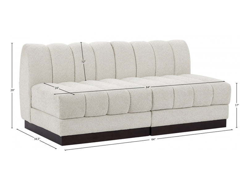 Quinn 64" Wide Chenille Fabric Modular Loveseat