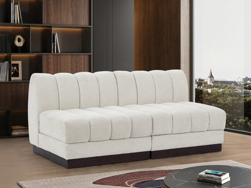 Quinn 64" Wide Chenille Fabric Modular Loveseat