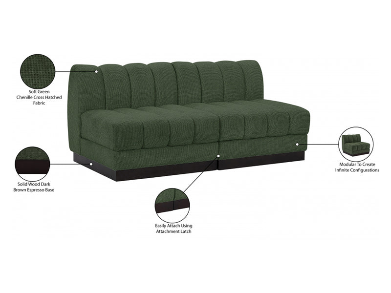 Quinn 64" Wide Chenille Fabric Modular Loveseat
