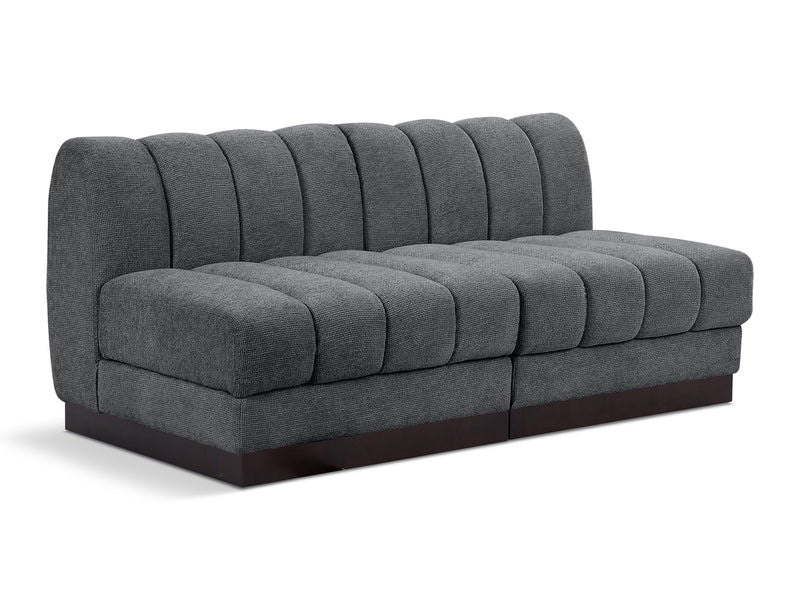 Quinn 64" Wide Chenille Fabric Modular Loveseat