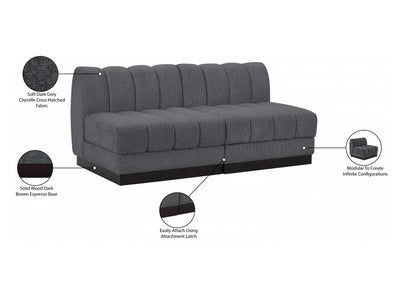 Quinn 64" Wide Chenille Fabric Modular Loveseat