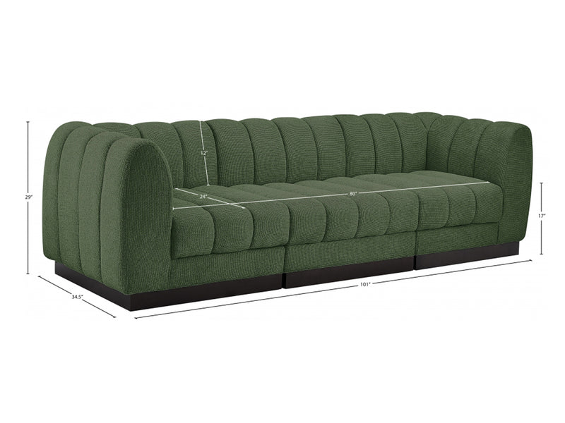 Quinn 101" Wide Chenille Fabric Modular Sofa