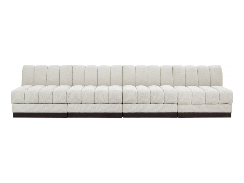 Quinn 128" Wide Chenille Fabric Modular Sofa