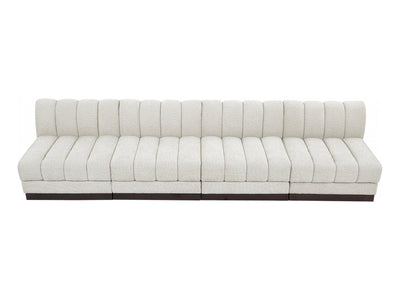 Quinn 128" Wide Chenille Fabric Modular Sofa
