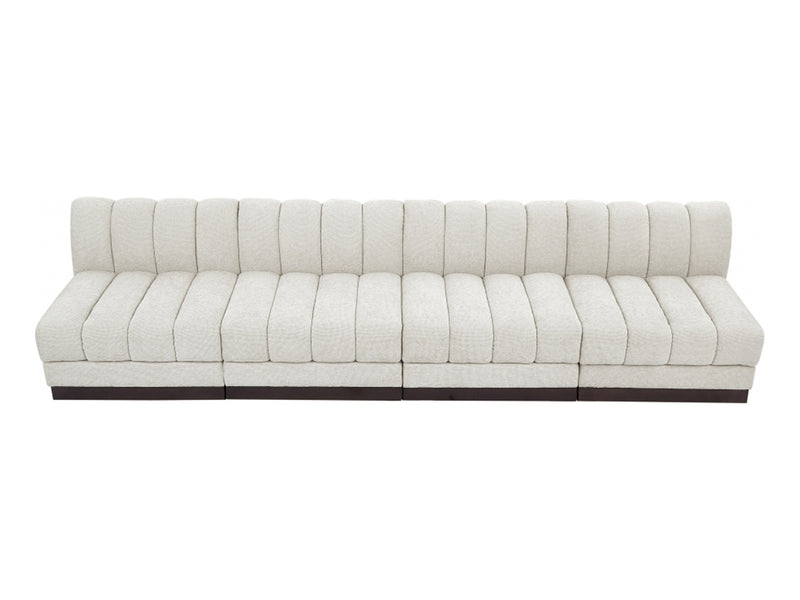 Quinn 128" Wide Chenille Fabric Modular Sofa