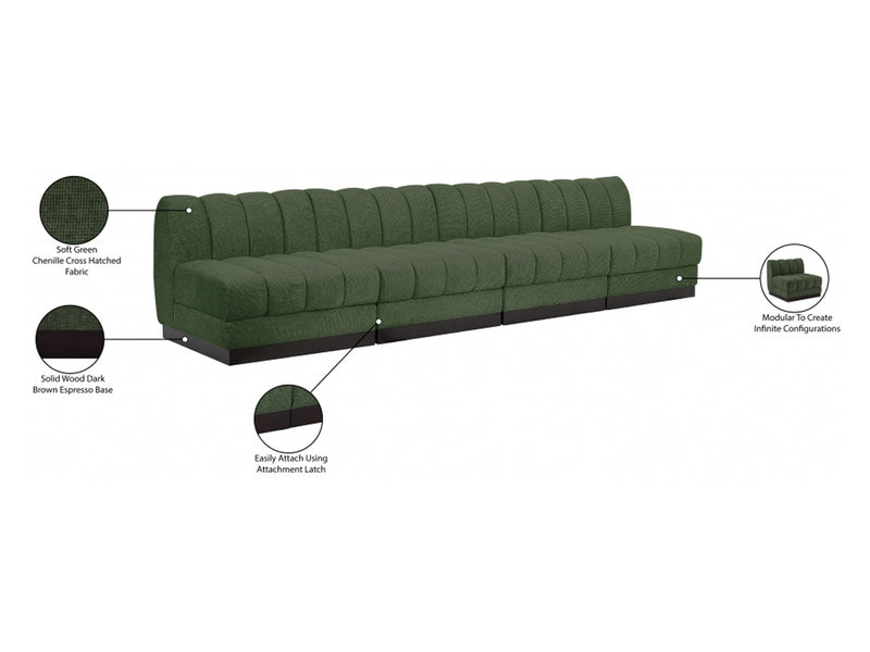 Quinn 128" Wide Chenille Fabric Modular Sofa
