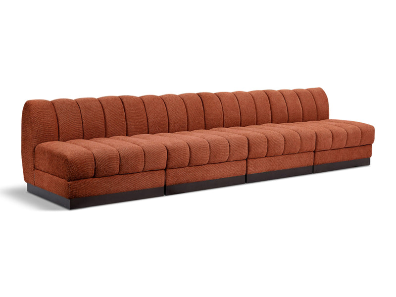Quinn 128" Wide Chenille Fabric Modular Sofa