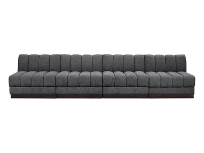 Quinn 128" Wide Chenille Fabric Modular Sofa