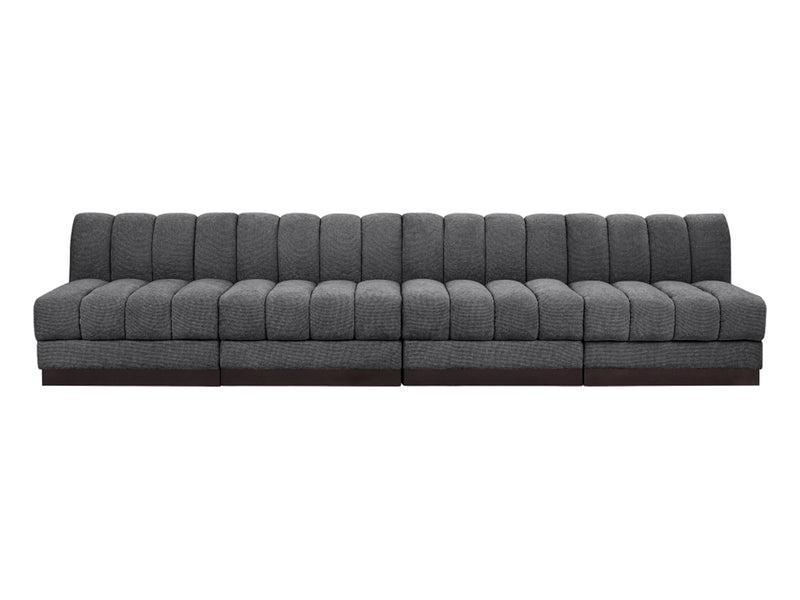 Quinn 128" Wide Chenille Fabric Modular Sofa
