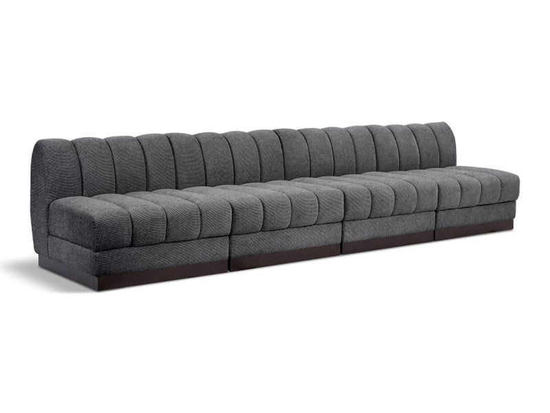 Quinn 128" Wide Chenille Fabric Modular Sofa