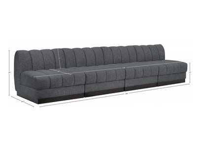 Quinn 128" Wide Chenille Fabric Modular Sofa
