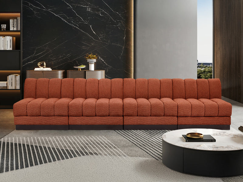 Quinn 128" Wide Chenille Fabric Modular Sofa