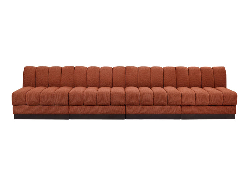 Quinn 128" Wide Chenille Fabric Modular Sofa