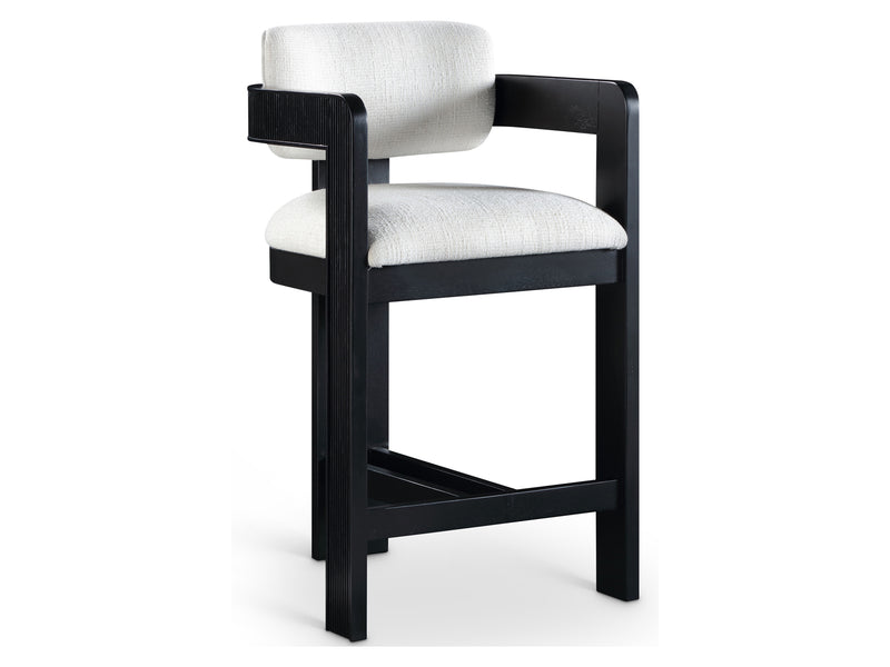 Sacha 20.5" Wide Black Frame Linen Bar Stool (Set of 2)