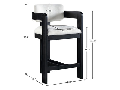 Sacha 20.5" Wide Black Frame Linen Bar Stool (Set of 2)