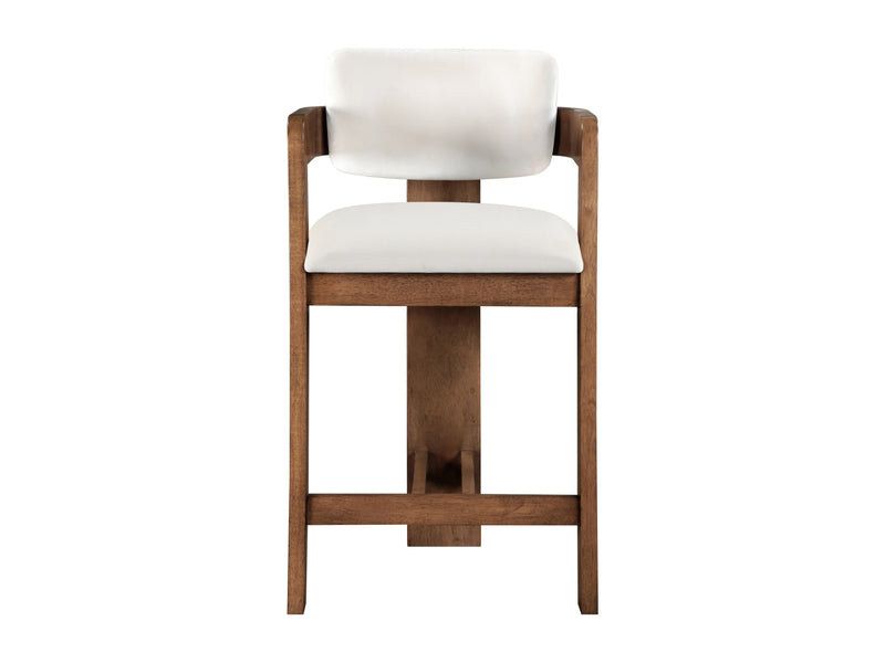 Sacha 20.5" Wide Walnut Frame Velvet Bar Stool (Set of 2)