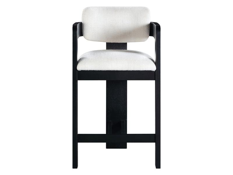 Sacha 20.5" Wide Black Frame Linen Bar Stool (Set of 2)