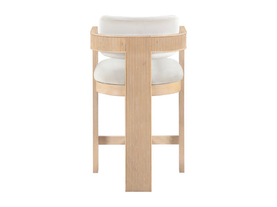 Sacha 20.5" Wide Natural Frame Velvet Bar Stool (Set of 2)