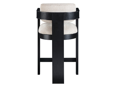 Sacha 20.5" Wide Black Frame Linen Bar Stool (Set of 2)