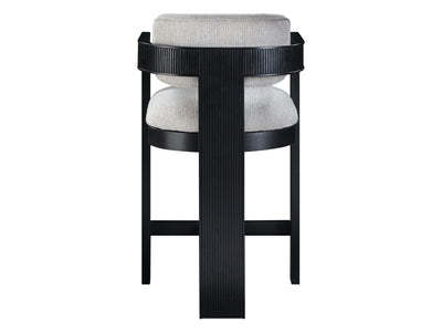 Sacha 20.5" Wide Black Frame Linen Bar Stool (Set of 2)