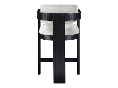 Sacha 20.5" Wide Black Frame Linen Bar Stool (Set of 2)