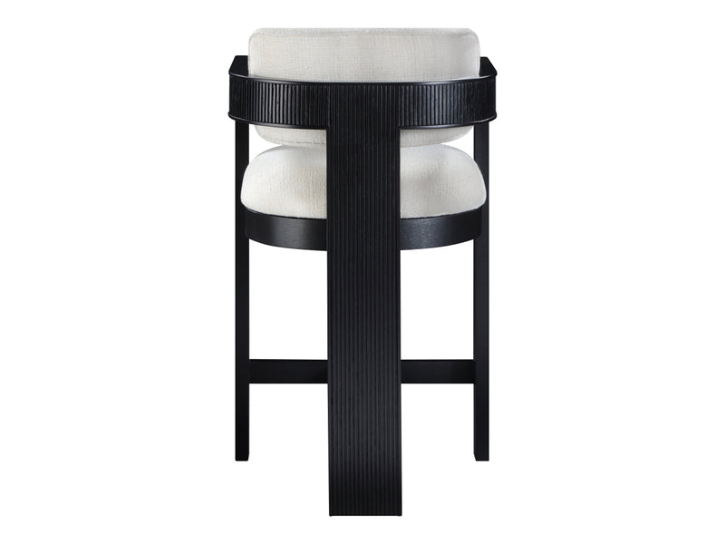 Sacha 20.5" Wide Black Frame Linen Bar Stool (Set of 2)