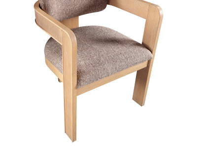Sacha 22.5" Wide Natural Frame Linen Dining Chair (Set of 2)