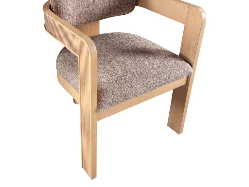 Sacha 22.5" Wide Natural Frame Linen Dining Chair (Set of 2)