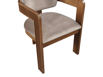 Sacha 22.5" Wide Walnut Frame Velvet Dining Chair (Set of 2)