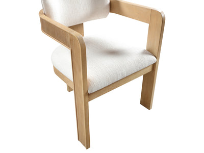 Sacha 22.5" Wide Natural Frame Linen Dining Chair (Set of 2)