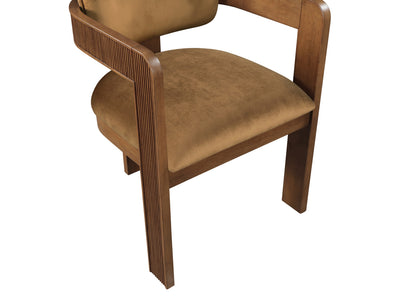 Sacha 22.5" Wide Walnut Frame Velvet Dining Chair (Set of 2)