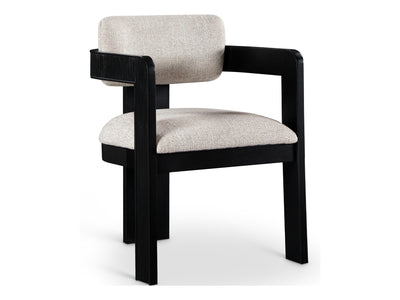 Sacha 22.5" Wide Black Frame Linen Dining Chair (Set of 2)