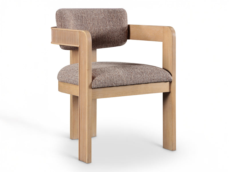 Sacha 22.5" Wide Natural Frame Linen Dining Chair (Set of 2)